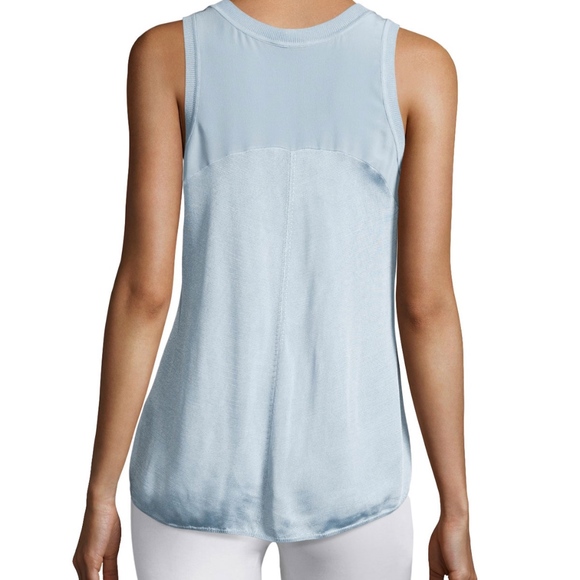 Rag & Bone Sora silk and knit combo top, blue - Picture 2 of 5